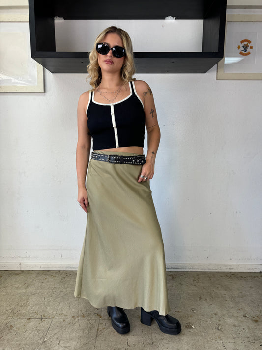 CECI satin maxi skirt