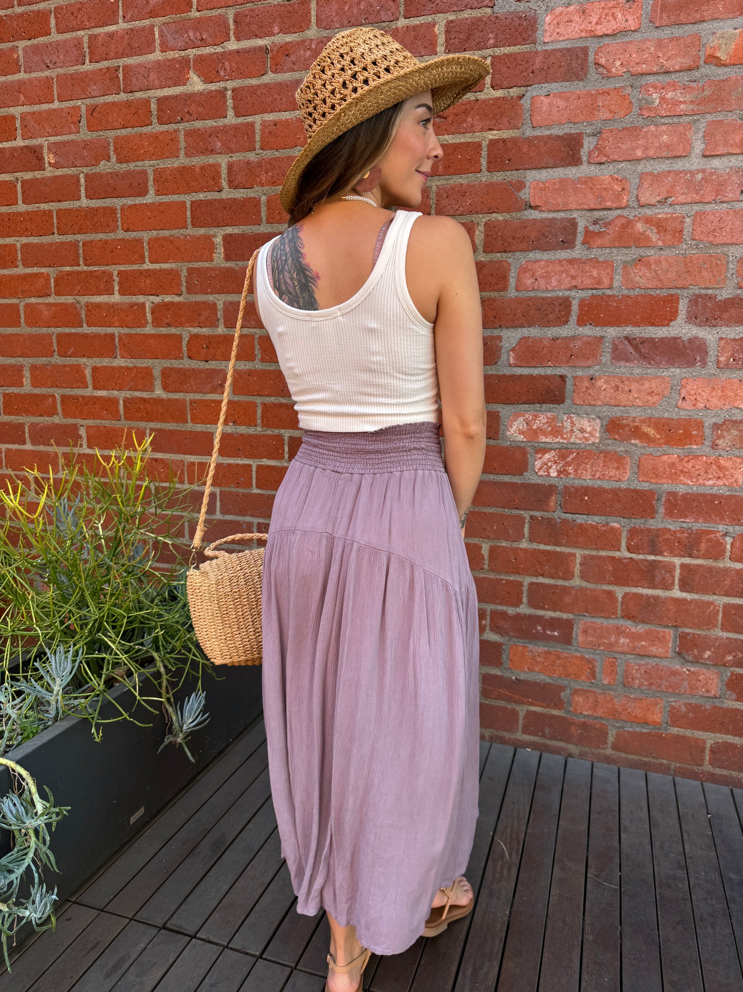 MILA Smocked Midi Skirt